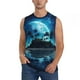 thumbnail image 1 of Fotbe Hawaiian Beach Pirate Moon Men's Camiseta sin Mangas Estampada para Hombres, Playera Casual para Gimnasio, Entrenamiento, Playa-Small, 1 of 7