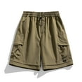thumbnail image 2 of HOOMEUMY Men's Summer Cargo Shorts with Pockets Lightweight Quick Dry Beach Board Shorts Sports Running Gym Shorts Brown 8, 2 of 4