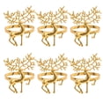 thumbnail image 1 of Shisuyan 6Pcs Holiday Napkin Rings Elk Napkin Decorations for Friends Sharing, 1 of 8