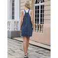 thumbnail image 3 of DARING DIVA Women's Loose Romper Sleeveless Jean Mini Dress X-Small Blue, 3 of 6