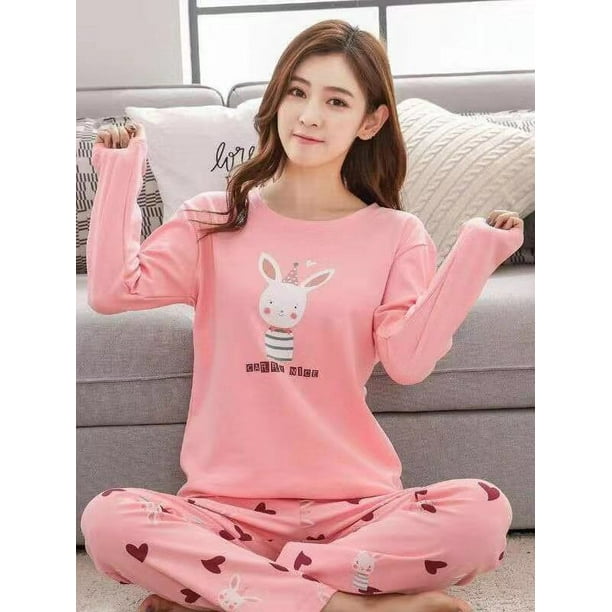 Everbestsalesllc Big Girls Cute Cartoon Pajama Set Casual Comfy Loungewear Sleepwear Walmart Com Walmart Com