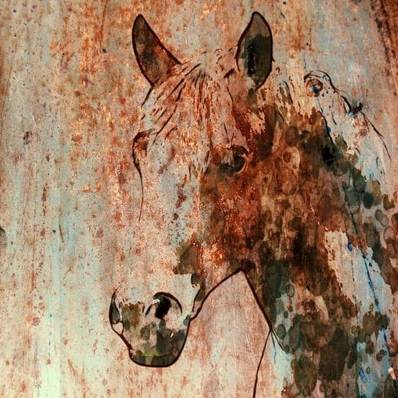 Marmont Hill "Rustic Horse 1" by Irena Orlov Painting Print on Wrapped Canvas