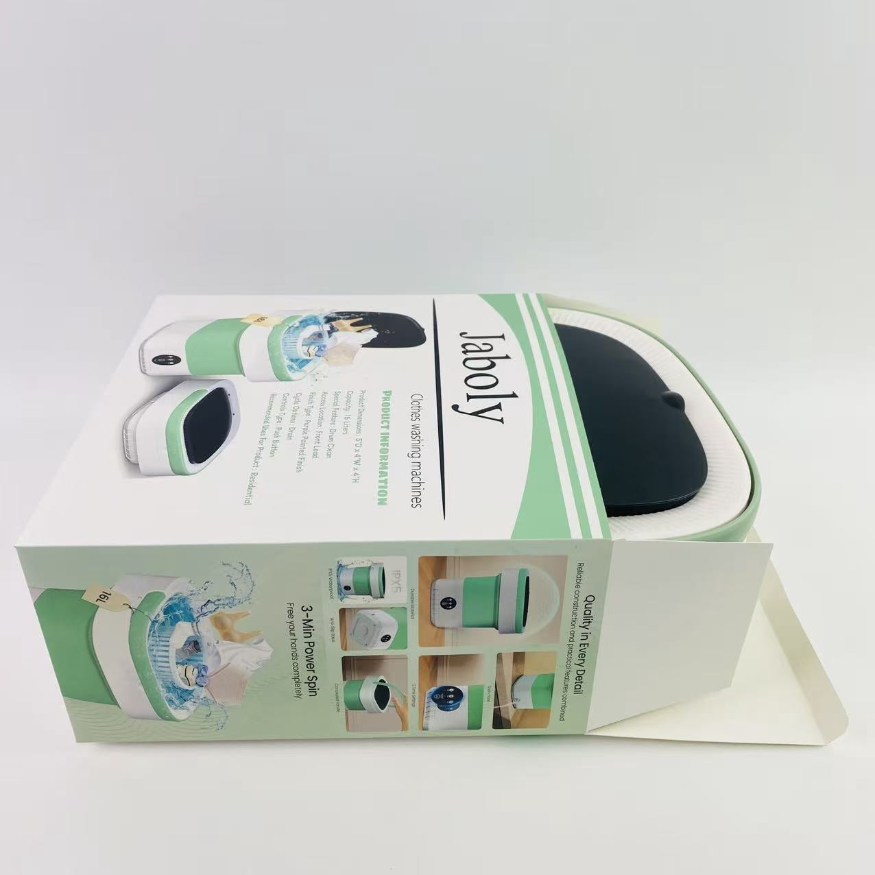 Jaboly Clothes washing machines,Portable Washing Machine, 16L Upgraded with Spin Basket Laundry Machine, 3 Modes Deep Cleaning - Green