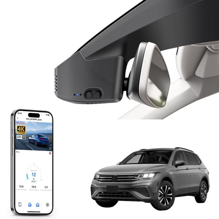 Mangoal 4K Dash Cam Starvis Sensor Fit for Volkswagen Tiguan 2018-2024 Gen2 AD/BW (Model B), Integrated OEM Look, App & WiFi, GPS, 64GB Card(Black)