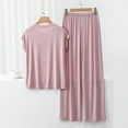 thumbnail image 3 of Womens Loose Pajamas Set - Short Sleeve, Drawstring Pants - Polyester Spandex, All Season - M-XXL Sizes, 3 of 6