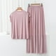 thumbnail image 4 of Conjunto de pijama holgado para mujer: camiseta de manga corta y pantalones con cordón, poliéster y spandex, para todas las estaciones, tallas M-XXL., 4 of 7