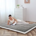 thumbnail image 5 of Twin Size Futon Mattress - Fleece Foldable Japanese Floor Mattress - Super Soft Fuzzy Sleeping Pad for Adults - Tatami Mat Suitable for Camping & Guest & RV Mattress- Grey (Twin:80"L x 39"W x 4"Th), 5 of 14