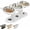 White, variant on Non-Slip Elevated Pet Feeder with 3 Bowls - Cat Feeding Station with 3 Stainless Steel Bowls, Adjustable Heights Cat Food and Water Bowl, 15°Tilted Raised with Stand for Dogs and Cats (Wood)