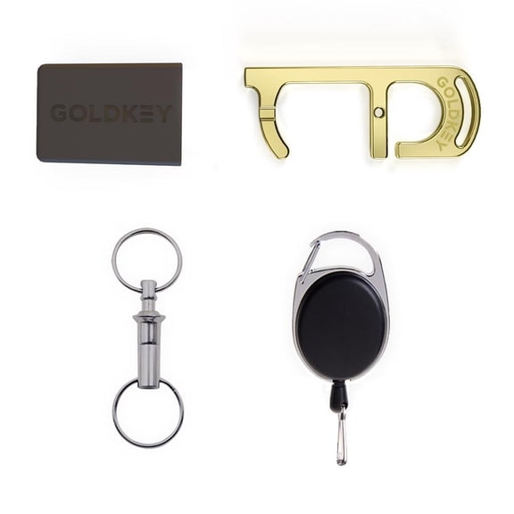 GoldKey Antimicrobial Hand Tool & Stylus With Containment Case, Keychain, And Carabiner