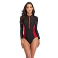 thumbnail image 6 of Uniexcosm Womens Athletic Surfing Suits One Piece Swimsuits Long Sleeve Swimsuit Sports Swimwear Bathing Suits, 6 of 6