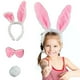 thumbnail image 2 of Diadema con orejas de conejito de peluche para niñas de Pascua, pajarita, cola, disfraz de Cosplay para fiesta, 2 of 5