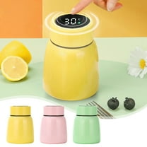 304 Stainless Steel Smart Vacuum Insulated Travel Mug with Temperature Display, 7oz/205g Mini Thermos Cup for Hot & Cold Drinks, Double Wall Leak-Proof Design with LCD Screen - Pink/Yellow/Green