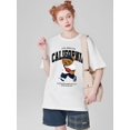 thumbnail image 1 of Style Bear Graphic White Round Neck Short Sleeve Fitted Women T-Shirt, Contains Cotton, Suitable ForCamisetas para mujer, lindas camisetas con estampado gráfico, de manga corta, estilo casual, para ve, 1 of 7