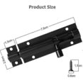 thumbnail image 3 of 1pcs 3 In Bolts Security Slide Latch Lock Barrel Bolt Strong Aluminum Alloy - With Screws (white), 3 of 5