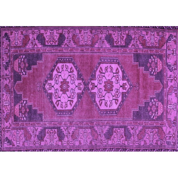 Ahgly Company Indoor Rectangle Persian Purple Traditional Area Rugs, 8' x 12'