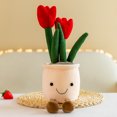 thumbnail image 4 of juguetes de peluche decorativos de plantas suculentas de tulipán realistas, decoración de estantería suave, almohada de niña con flores en maceta, 4 of 5