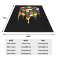 thumbnail image 3 of Manta polar divertida con forma de cubo de Rubik derretido, súper suave y acogedora, ligera, mullida y cómoda, cálida y afelpada para sofá, cama y sofá., 3 of 5