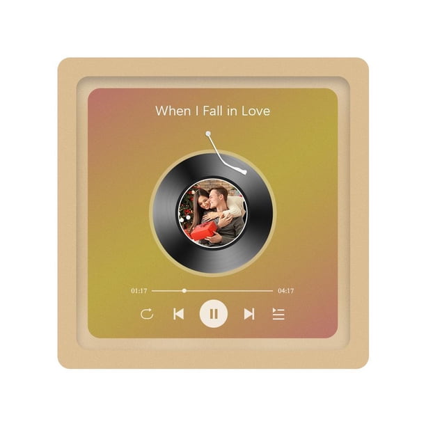 TQEHS Imán de nevera con álbum de música personalizado, imán de nevera con álbum personalizado con foto, imán de nevera con música personalizado que puede reproducir canciones, imanes de nevera con di