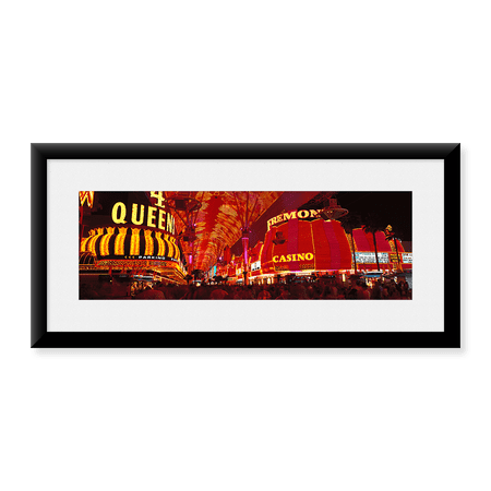 Framed Art Print, Fremont Street by Panoramic Images, 25-7/8" x 9-7/8"
