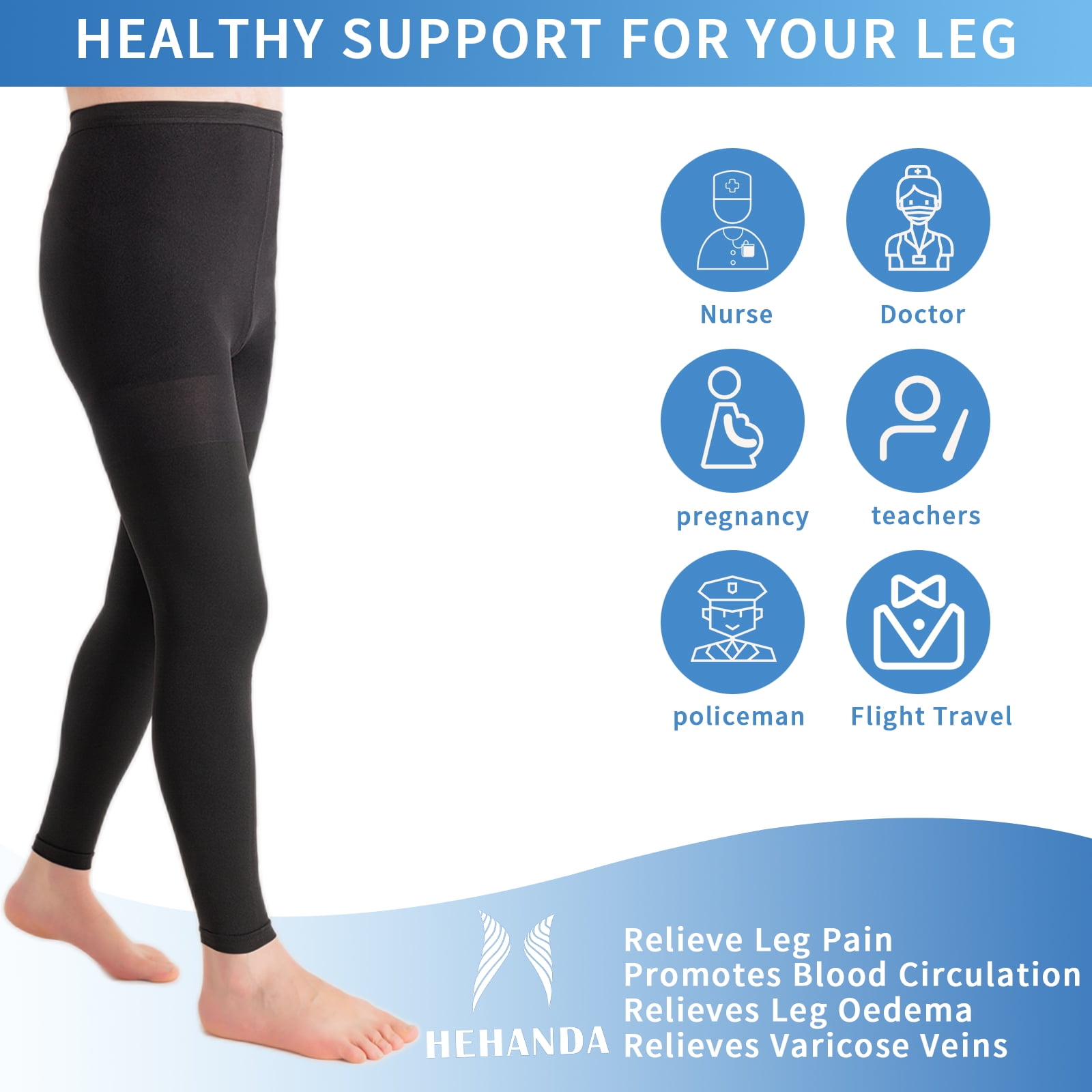 MGANG Compression Socks Plus Size 4XL Knee-Hi Stockings - 20-30mmHg  Graduated Compression for Spider Veins, Swelling, Venous Insufficiency and