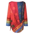 thumbnail image 3 of Pntutb Women's Fashion Casual Retro Printing O Neck Long Sleeve T Shirt Tops Clothes, 3 of 5