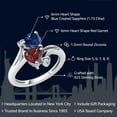 thumbnail image 2 of Gem Stone King 1.73 Cttw Blue Created Sapphire and Red Garnet Ring for Women | 925 Silver | Heart Shape 6MM | Gemstone Birthstone | Wedding Engagement Anniversary Promise Ring for Women | Size 6, 2 of 6