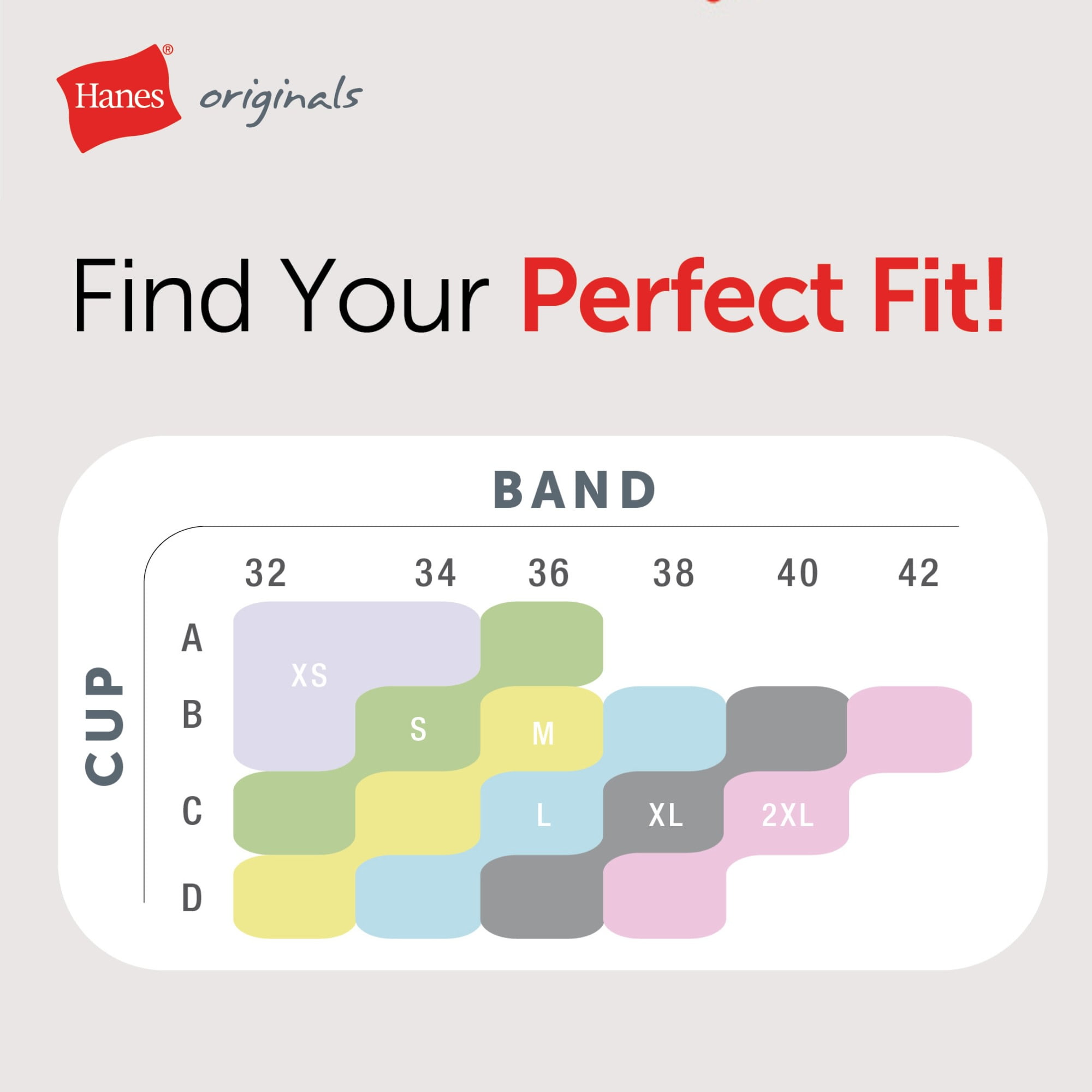 Hanes Triangle Bra, Originals Moisture-Wicking Bra, Lightly Padded
