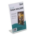 thumbnail image 2 of Clear Plastic Slanted L-Shaped Countertop Sign Holder, Side-Load, Horizontal/Vertical Orientation, 4 | Bundle of 2, 2 of 4