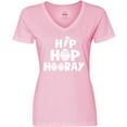 thumbnail image 3 of Inktastic Easter Hip Hop Hooray with Eggs and Carrot Women's V-Neck T-Shirt, 3 of 5