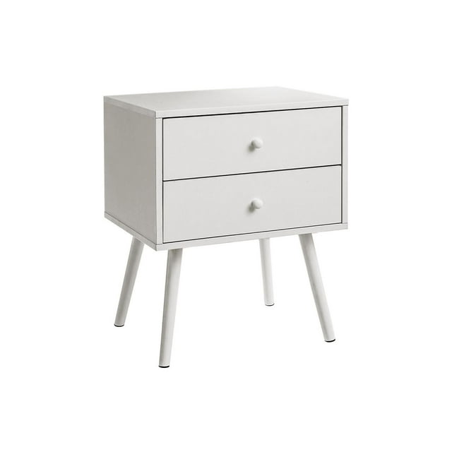 Monarch Specialties Table D'appoint, Chambre À Coucher, Bout, Salon, Table De Nuit, Table D'appoint, Tiroir De Rangement, Stratifié Blanc, Moderne, Contemporain