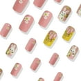 thumbnail image 4 of Spring Easter Press on Nails 24pcs,Cute Bunny Fake Nails,Short Square Graffiti Rabbit Flowers Artificial False Nails,Colored Acrylic Nails Kit for Women Girls Manicure Holiday Daily Home Party, 4 of 6