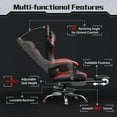 thumbnail image 5 of RONG-3  Gaming Chair, Video Game Chair with Massage Lumbar Support and Footrest Height Adjustable Ergonomic Computer Gaming Chair with Swivel Seat and Headrest,Red / Black, 5 of 10