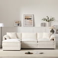 thumbnail image 4 of 103" Chenille Modular Sectional Sofa with Deep and Wide Seat, L Shaped Cloud Couch Set with Double Cushions, 4 Seat Sofa with Movable Ottoman, Oversized Indoor Furniture (White), 4 of 11