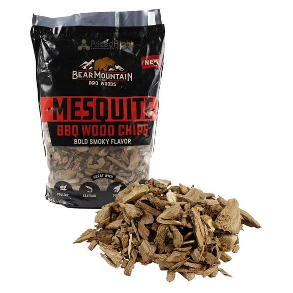 Bear Mountain BBQ All-Natural Mesquite BBQ Wood Chips for Outdoor Grills, 2 lb Bag