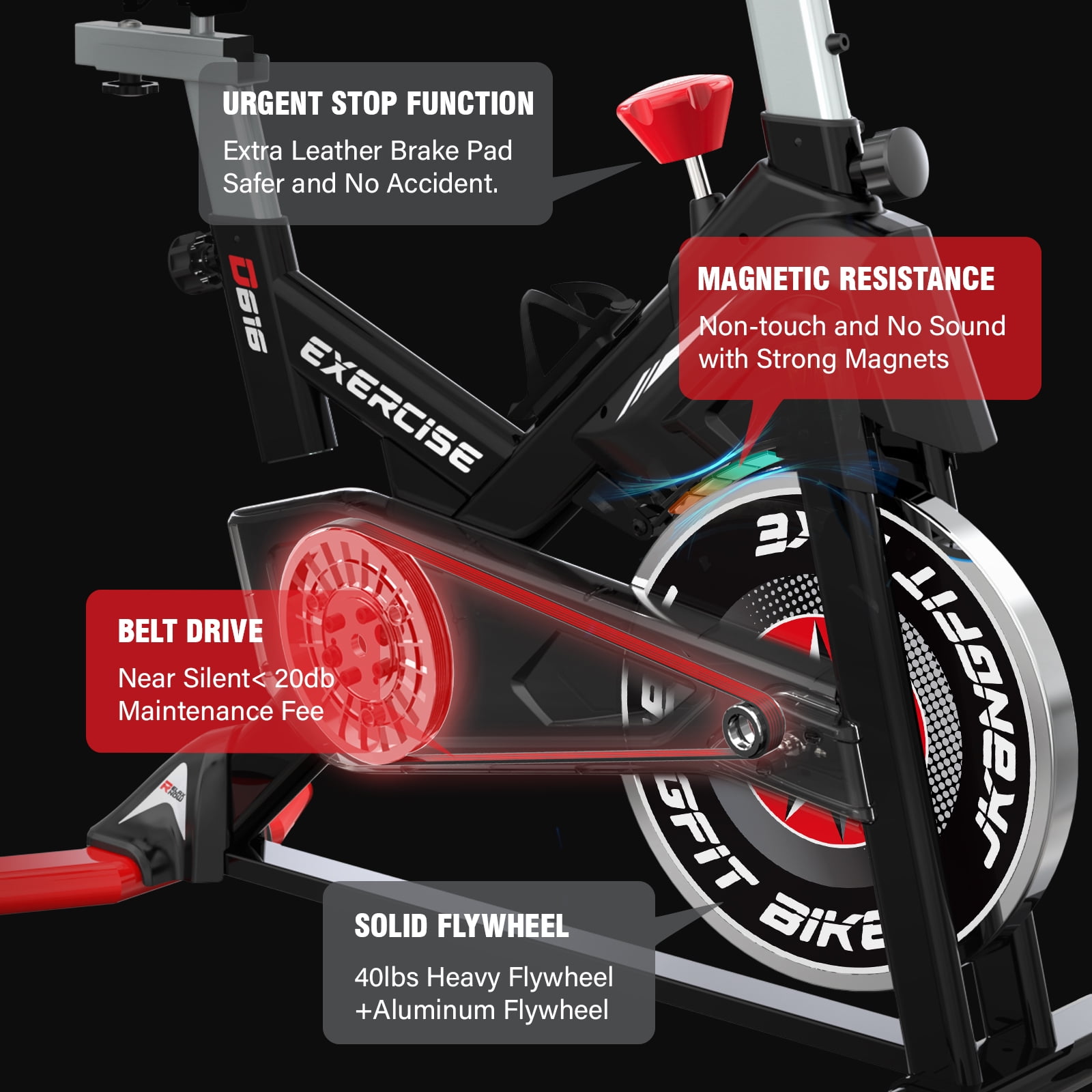 POOBOO Indoor Cycling Bike Exercise Bike Bluetooth POOBOO Indoor Cycling Bike Exercise Bike Bluetooth