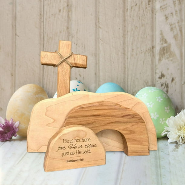 zanvin The Empty Tomb Easter Scene And Cross,Wooden Decoration At The Cross  Easter Easter Clearance Decorations For The Home