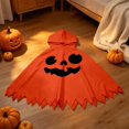 thumbnail image 5 of Rggeeun Kids Cape Cute Halloween Themed Pattern Hooded A Line Pointed Hem Loose Fit for Halloween Everyday Wear Simple Capes,Orange,3-4 Years, 5 of 5