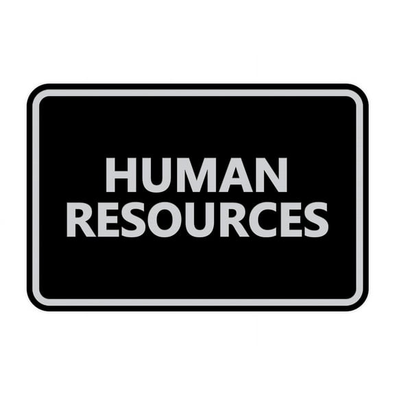 Classic Human Resources Sign (Black / Silver) - Small