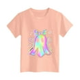 thumbnail image 4 of Staki Toddler Halloween Outfit Girls Halloween Shirt Cute Cotton Short Sleeve Tees(Light Pink,18-24 Months), 4 of 5