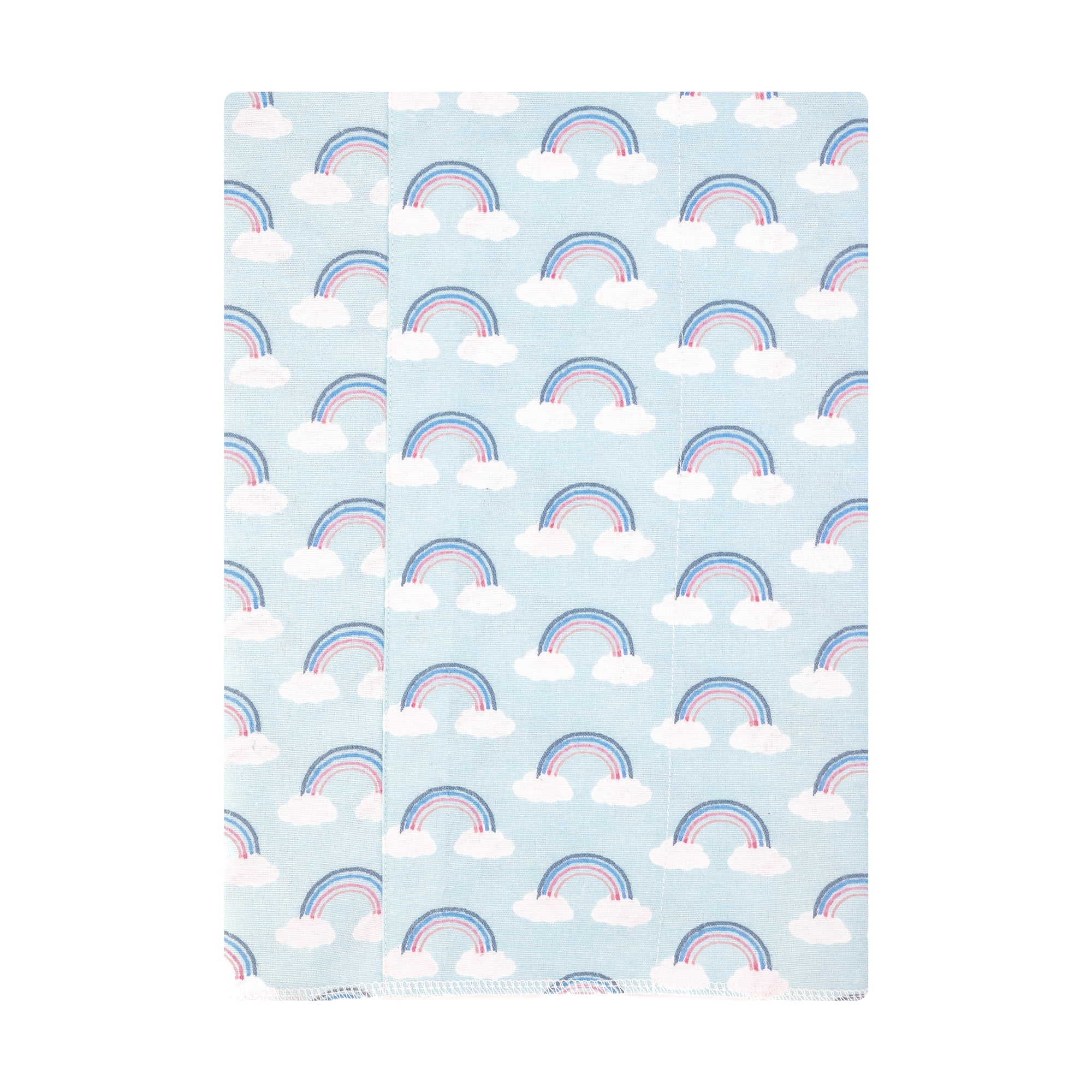 Hudson Baby Girl Cotton Polyester Flannel Burp Cloths 7-Pack, Cloudy Rainbow, One Size