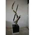 thumbnail image 5 of Modern Giant Stainless Steel Sculpture With Marble Base Size: 38" x 24" x 98"H, 5 of 11