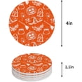thumbnail image 1 of FMSHPON Hallowen Witches Hat Pumpkin Bat Orange Hallowmas Set of 8 Round Coaster for Drinks, Absorbent Ceramic Stone Coasters Cup Mat with Cork Base for Home Kitchen Room Coffee Table Bar Decor, 1 of 5