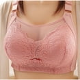 thumbnail image 2 of SMihono Fashion Women鈥榮 Plus Size Adjustable Bralettes Comfort Breathable No Underwire Bras Thin Lace Push-Up Underwear Brassiere Pink 36, 2 of 4