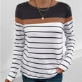 thumbnail image 4 of Lmnyox Women's Striped Tops Soft Long Sleeve Crew Neck T Shirt Summer Casual Pullover Shirt Trendy, 4 of 7