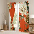 thumbnail image 4 of Feelyou Vintage Orange Floral Black Out Curtains, Western Rustic Flower Curtains Pack of 2 (42x63 Each), French Fashion Style Bedroom Curtains, Curtains and Drapes Room Decor, 4 of 7