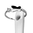 thumbnail image 1 of Las garras del anillo de cola con apertura de oreja de gato de plata esterlina S925 se rodean entre sí, 1 of 5