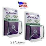 2 EZ Pass-Port by JL Safety- Indestructible holder with Suction cup, fits EZ Pass (not the Flex) & IPass , I Zoom, PalPass hard case and FasTrak transponders. Holder only. Made in USA