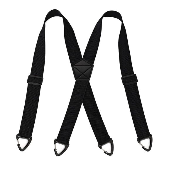 Men's X-Back Suspenders with Hook Clips, 4 Metal Clip Elastic Wide Suspenders for Formal Wear and Daily Use