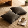thumbnail image 2 of COOKCOK Chenille Throw Pillow Covers Set of 2, 18x18 Inch Thick Textured Farmhouse Couch Pillow Covers - Modern Neutral Decorative Pillow Cases for Sofa, Bed, Living Room, Chocolate, 2 of 8