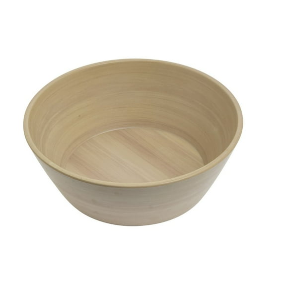 HUBERT® Serving Bowl with Butcher Block Finish - 8" Dia x 3" H